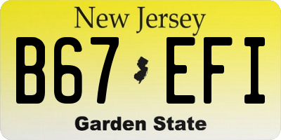 NJ license plate B67EFI