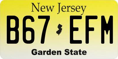 NJ license plate B67EFM