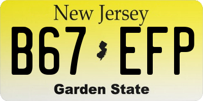 NJ license plate B67EFP