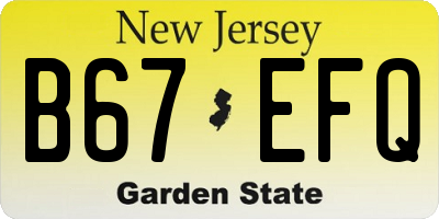 NJ license plate B67EFQ