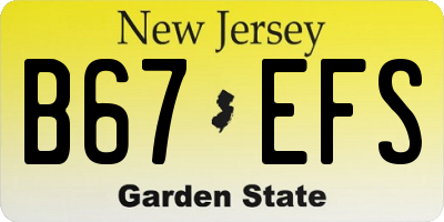 NJ license plate B67EFS