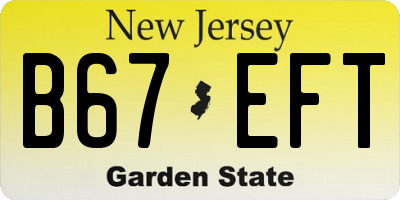 NJ license plate B67EFT