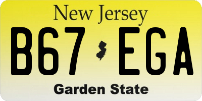 NJ license plate B67EGA