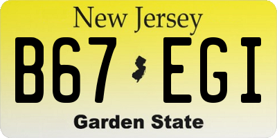 NJ license plate B67EGI