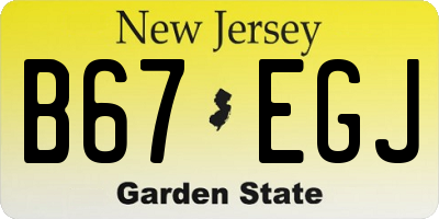 NJ license plate B67EGJ