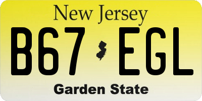NJ license plate B67EGL