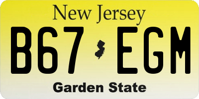 NJ license plate B67EGM