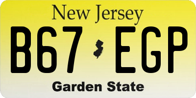 NJ license plate B67EGP