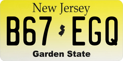 NJ license plate B67EGQ