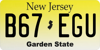 NJ license plate B67EGU