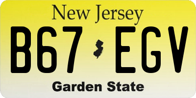 NJ license plate B67EGV
