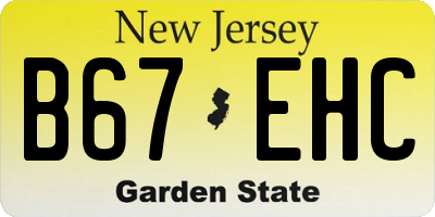 NJ license plate B67EHC