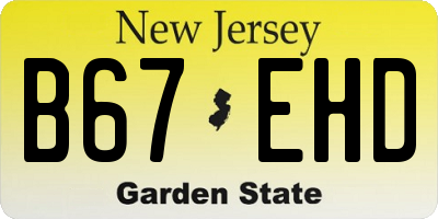 NJ license plate B67EHD