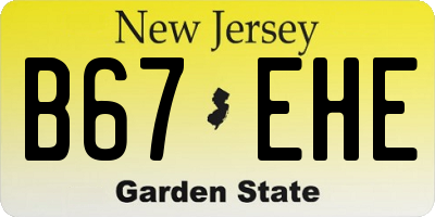 NJ license plate B67EHE