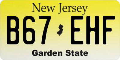NJ license plate B67EHF