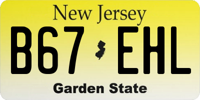 NJ license plate B67EHL