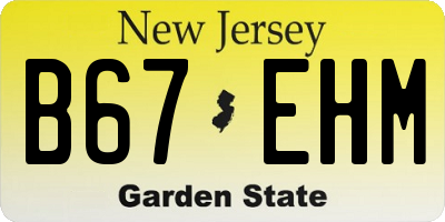 NJ license plate B67EHM
