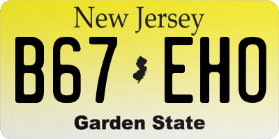 NJ license plate B67EHO