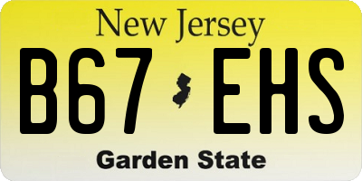 NJ license plate B67EHS