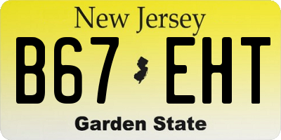 NJ license plate B67EHT