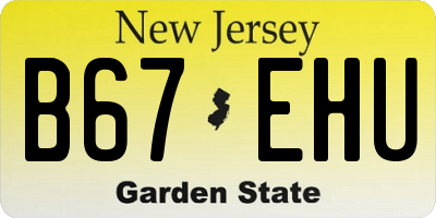 NJ license plate B67EHU