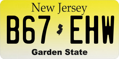 NJ license plate B67EHW