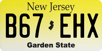NJ license plate B67EHX