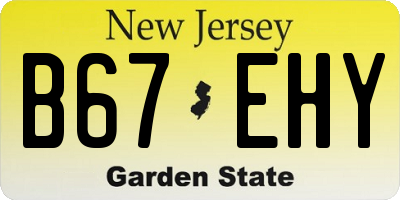 NJ license plate B67EHY