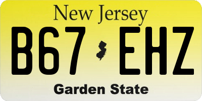 NJ license plate B67EHZ