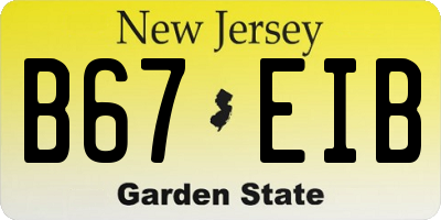 NJ license plate B67EIB