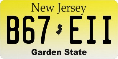 NJ license plate B67EII