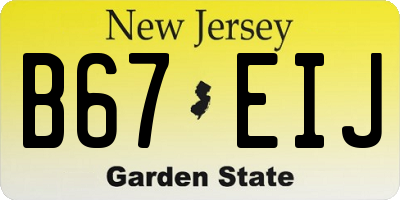 NJ license plate B67EIJ