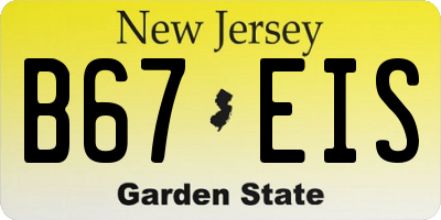 NJ license plate B67EIS
