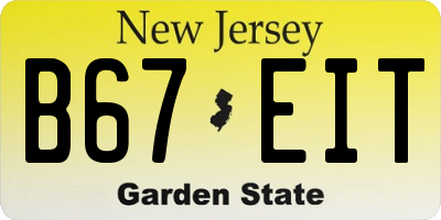 NJ license plate B67EIT