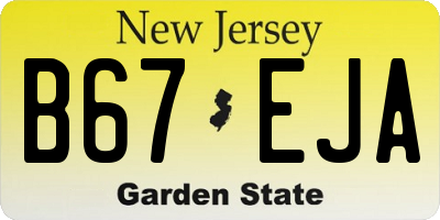 NJ license plate B67EJA