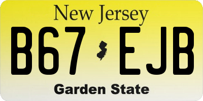 NJ license plate B67EJB