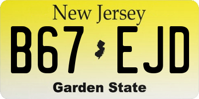 NJ license plate B67EJD