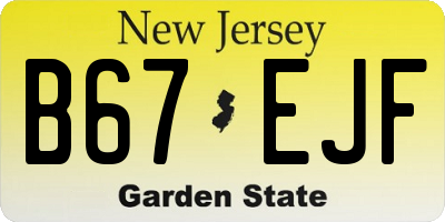 NJ license plate B67EJF