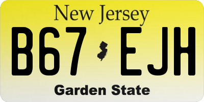NJ license plate B67EJH