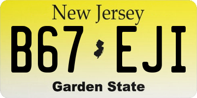 NJ license plate B67EJI