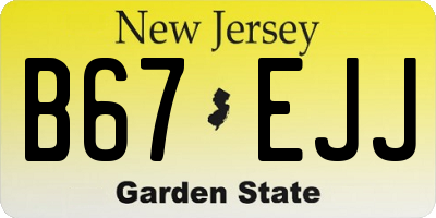 NJ license plate B67EJJ