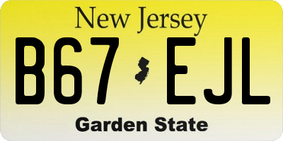 NJ license plate B67EJL