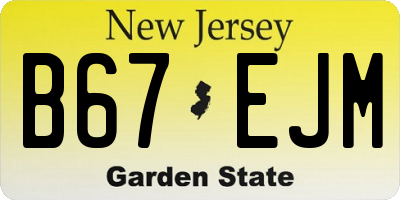 NJ license plate B67EJM