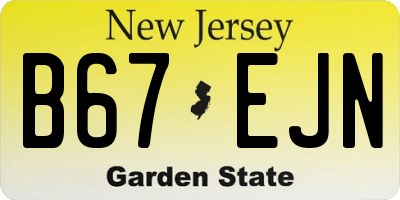 NJ license plate B67EJN