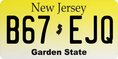 NJ license plate B67EJQ