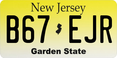 NJ license plate B67EJR