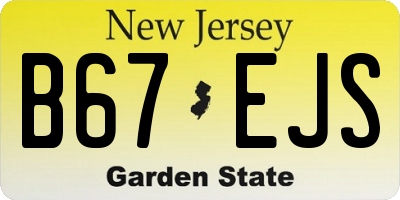 NJ license plate B67EJS