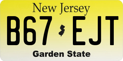 NJ license plate B67EJT