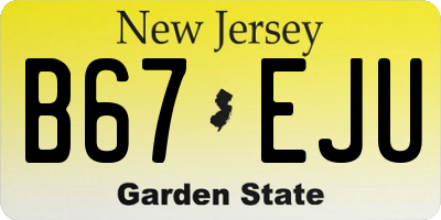NJ license plate B67EJU