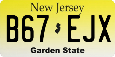 NJ license plate B67EJX